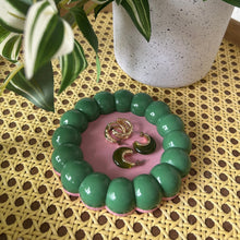 Load image into Gallery viewer, Green & Pink Decorative Bubble Jesmonite Tray