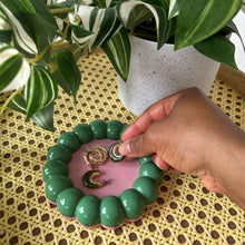 Load image into Gallery viewer, Green &amp; Pink Decorative Bubble Jesmonite Tray
